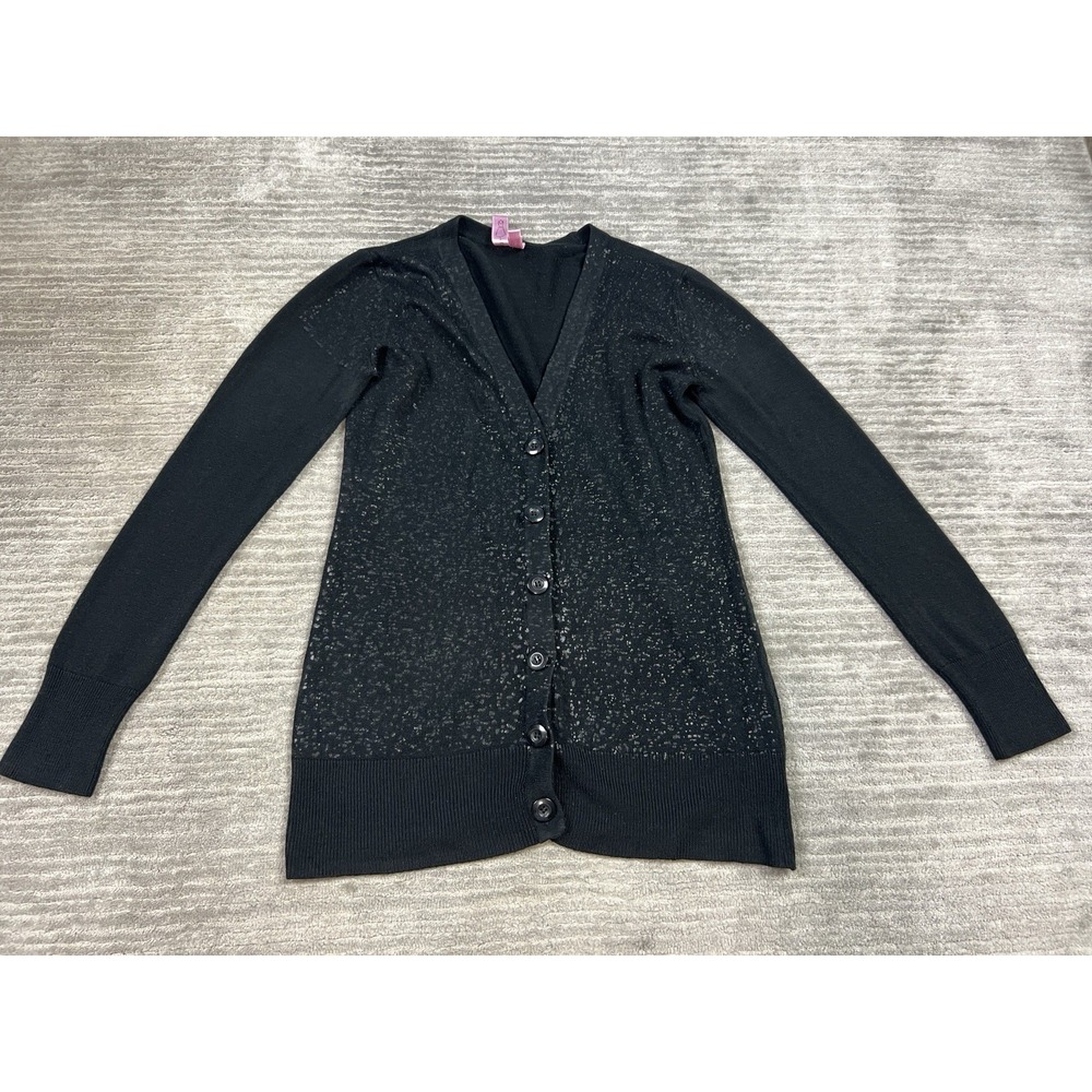 Dolled Up Sweater Womens Large‎ Black Cardigan Acrylic Casual